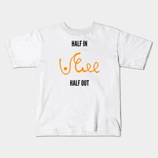 half in half out shorthand black and orange Kids T-Shirt